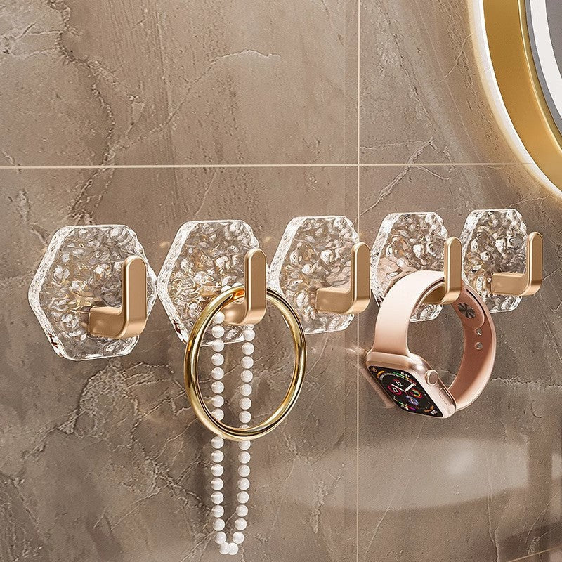 Hexagonal Ripple Self-Adhesive Hooks, Heavy Duty Waterproof Sticky Hooks šŖ