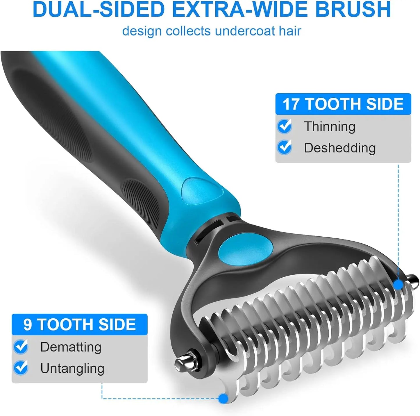 đž Pet Grooming Brush â Painless Shedding & Detangling Comb