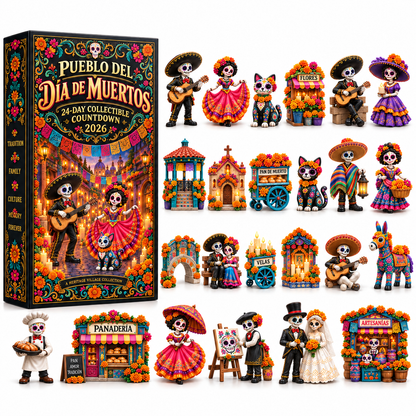 2026 Día de Muertos 24-Day Collectible Countdown-Open one surprise each day and build a complete Día de Muertos village together.