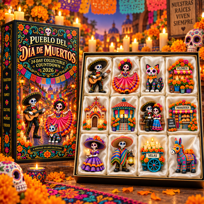 2026 Día de Muertos 24-Day Collectible Countdown-Open one surprise each day and build a complete Día de Muertos village together.