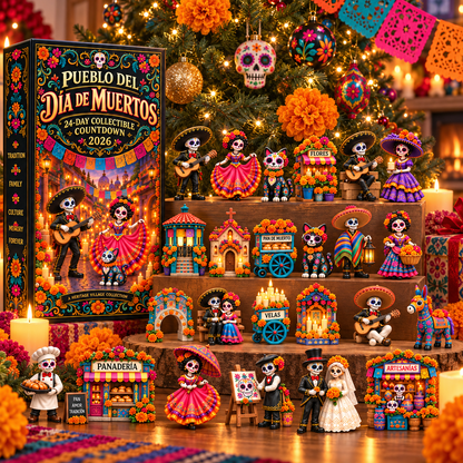 2026 Día de Muertos 24-Day Collectible Countdown-Open one surprise each day and build a complete Día de Muertos village together.