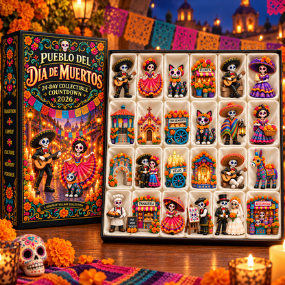 2026 Día de Muertos 24-Day Collectible Countdown-Open one surprise each day and build a complete Día de Muertos village together.