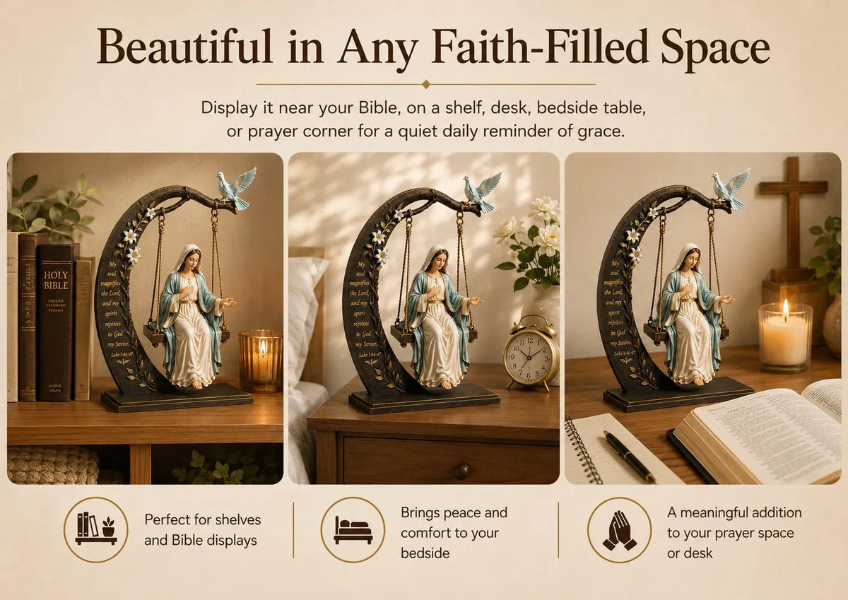 ✝️📚Christian Jesus Swing Ornament & ✝️ Blessed Mary Cradle Swing Ornament