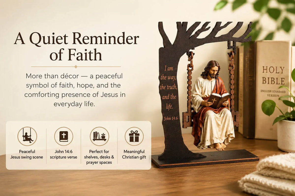 ✝️📚Christian Jesus Swing Ornament & ✝️ Blessed Mary Cradle Swing Ornament