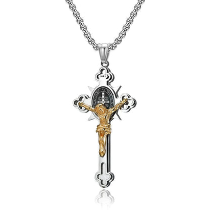 St. Benedict Protection Cross Pendant Necklace