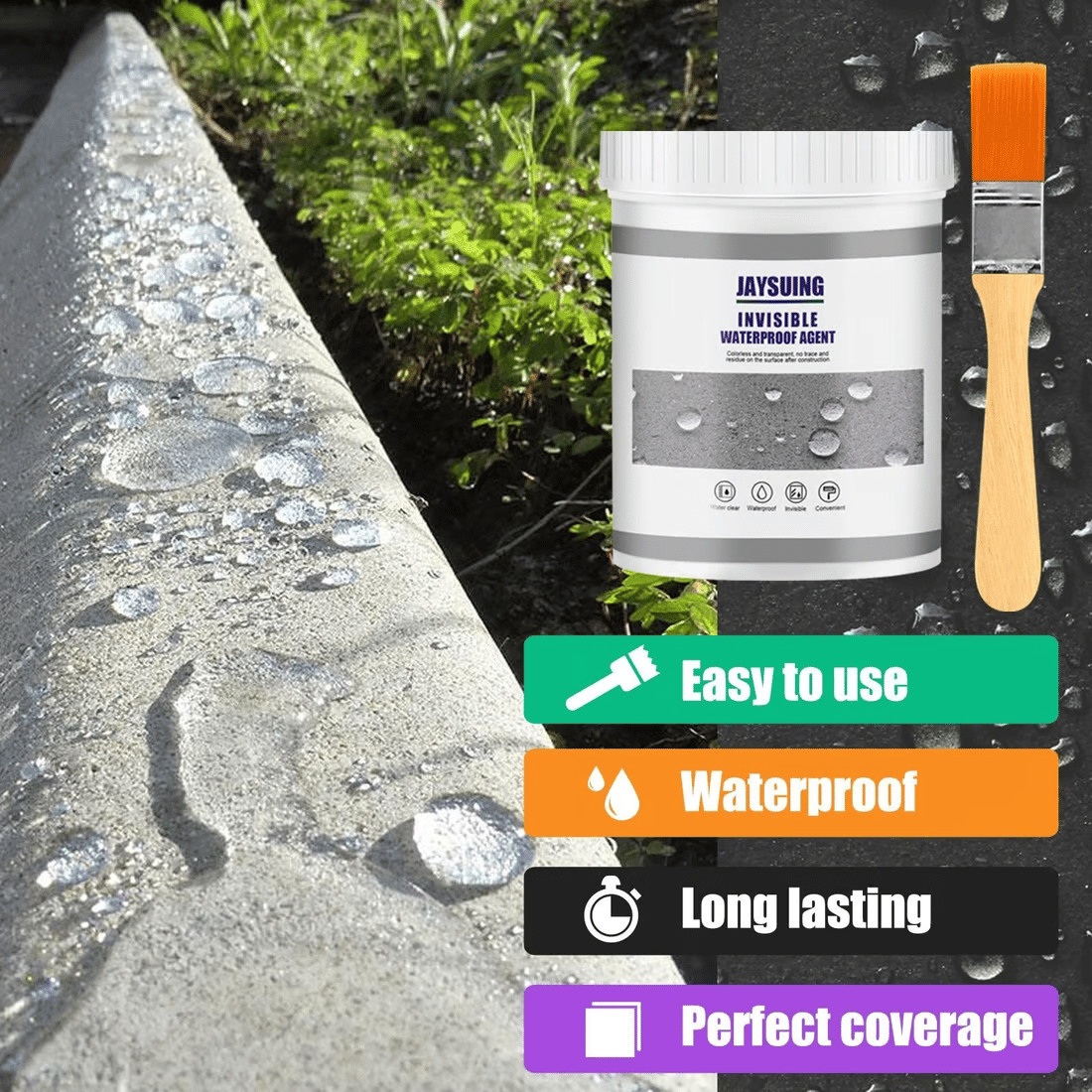 Stop Leaks Fast — Brush-On Waterproof Sealant for Cracks, Gaps & Wet Areas