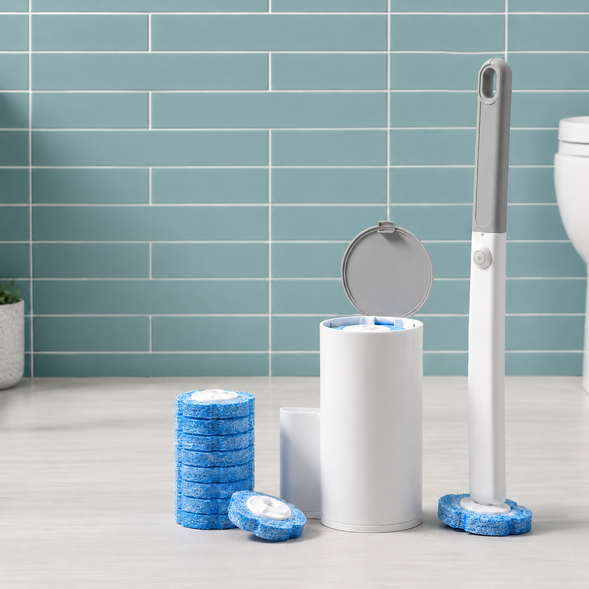 Clean. Toss. Done. 🧼-The easiest way to keep your toilet spotless without the mess.