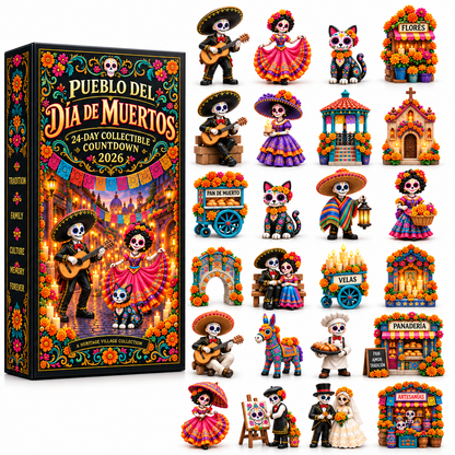 2026 Día de Muertos 24-Day Collectible Countdown-Open one surprise each day and build a complete Día de Muertos village together.
