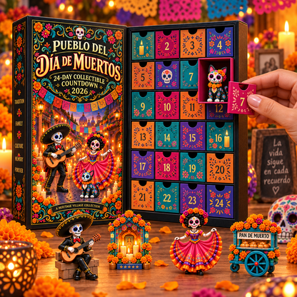 2026 Día de Muertos 24-Day Collectible Countdown-Open one surprise each day and build a complete Día de Muertos village together.