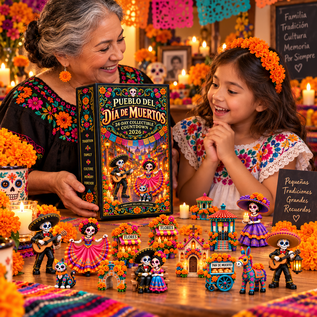 2026 Día de Muertos 24-Day Collectible Countdown-Open one surprise each day and build a complete Día de Muertos village together.