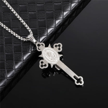 St. Benedict Protection Cross Pendant Necklace