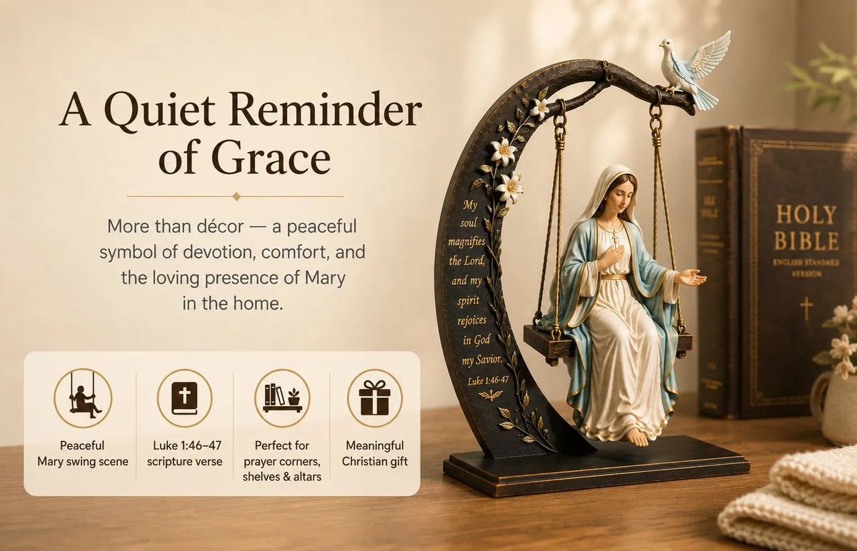 ✝️📚Christian Jesus Swing Ornament & ✝️ Blessed Mary Cradle Swing Ornament