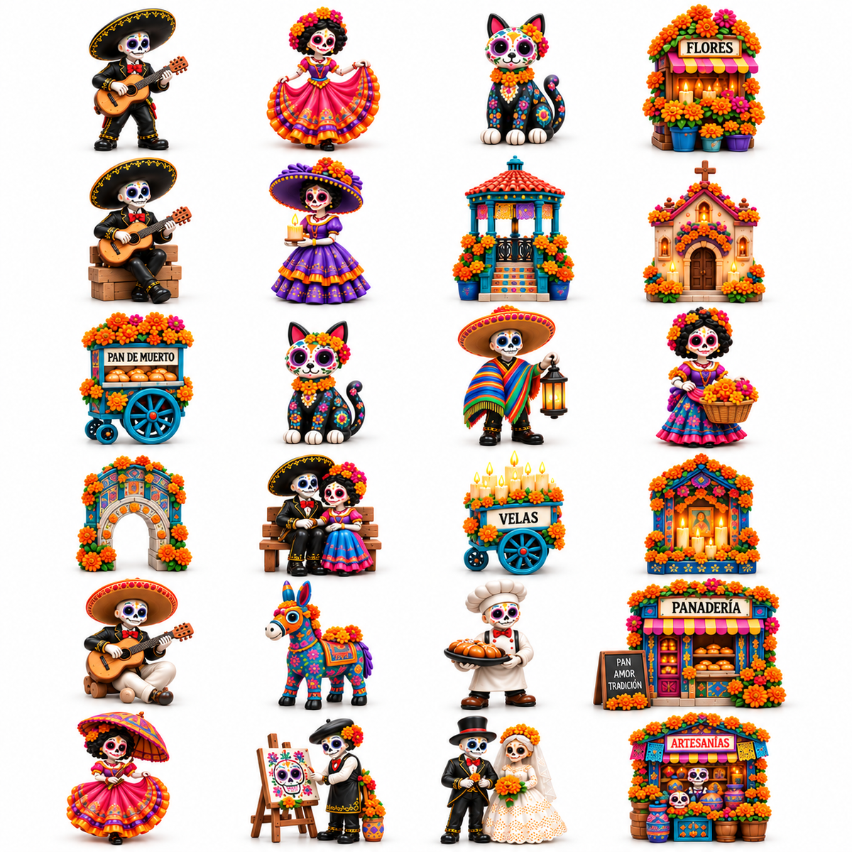 2026 Día de Muertos 24-Day Collectible Countdown-Open one surprise each day and build a complete Día de Muertos village together.