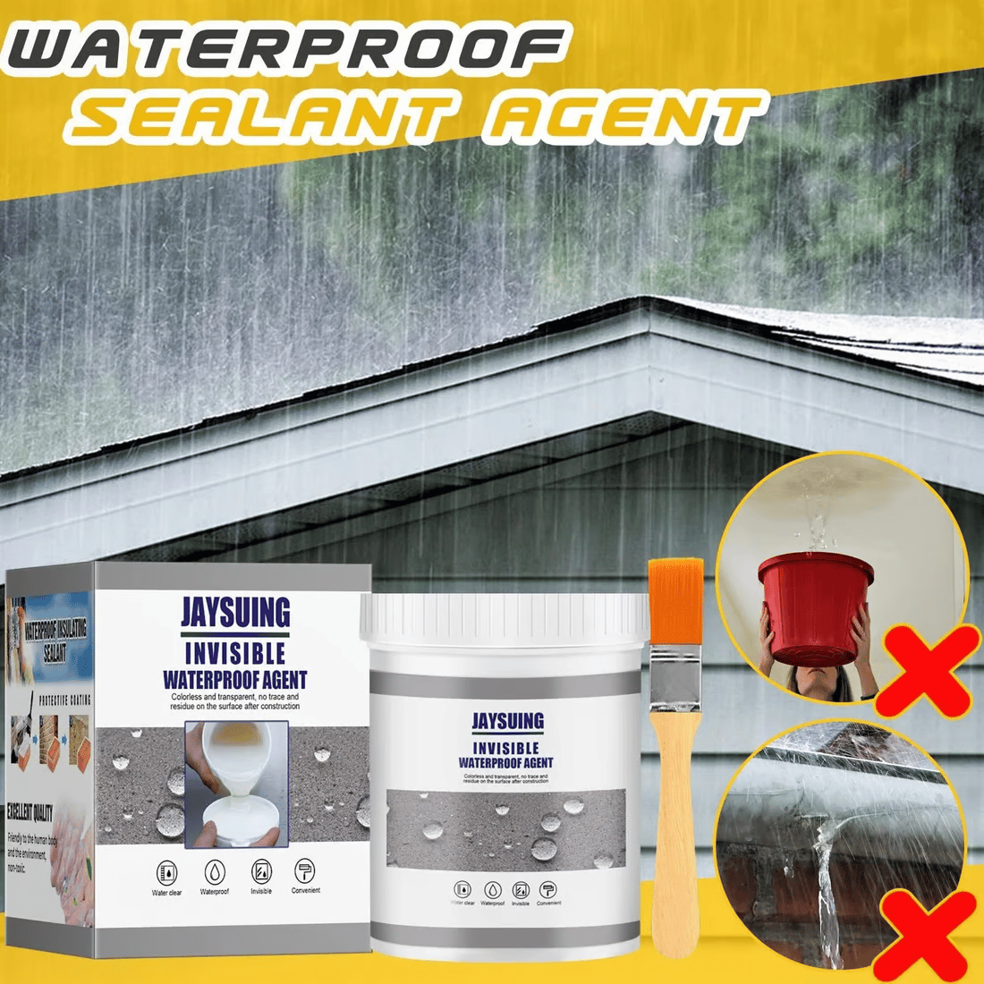 Stop Leaks Fast — Brush-On Waterproof Sealant for Cracks, Gaps & Wet Areas
