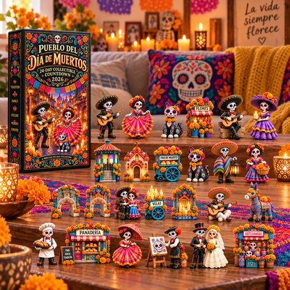 2026 Día de Muertos 24-Day Collectible Countdown-Open one surprise each day and build a complete Día de Muertos village together.