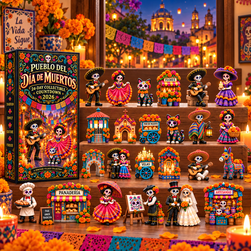 2026 Día de Muertos 24-Day Collectible Countdown-Open one surprise each day and build a complete Día de Muertos village together.